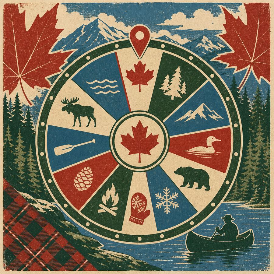 Plaid North Wheel — Great White North vintage poster art