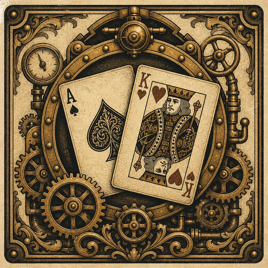 Valve Table Baccarat — Steampunk Works vintage poster art
